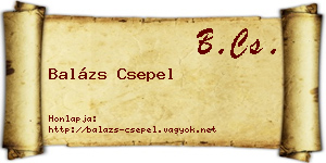 Balázs Csepel névjegykártya